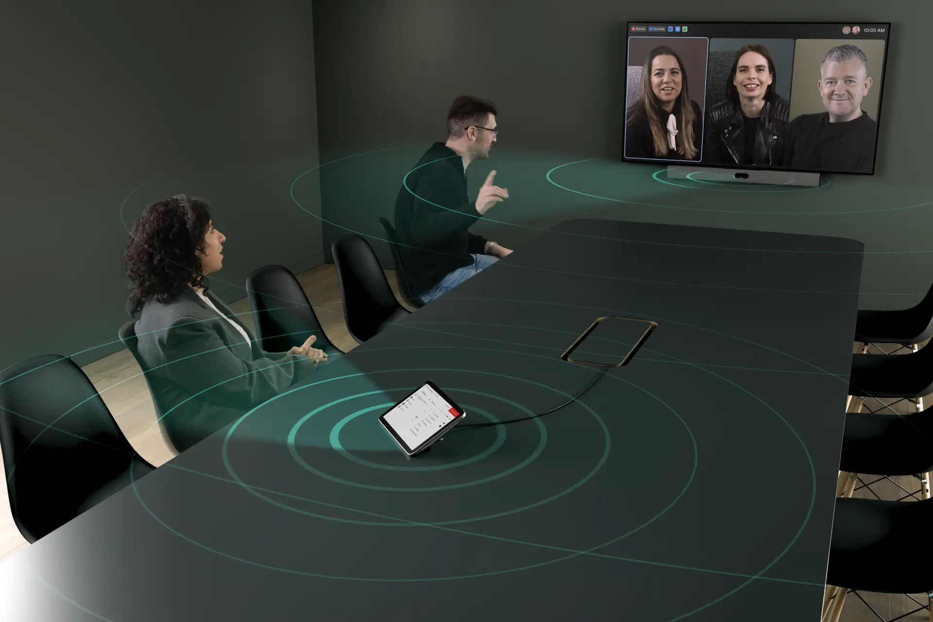 Neat Pad Pro can enhance the room’s pickup range when used as a meeting controller.